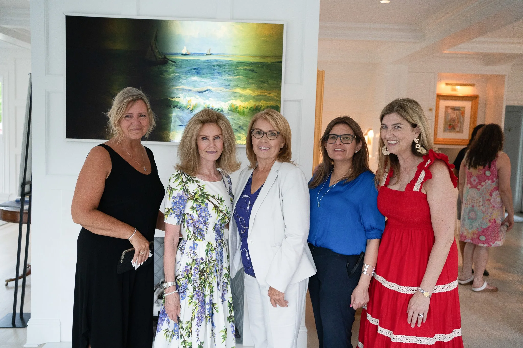 Jenn Broadbin, Associate Director of Housing Development, Pacific House; Host Jane Selden; Carmen Colon, President & CEO, Pacific House; Silvia Narvaez, Chief Program Officer, Pacific House; donor Jan Jensen